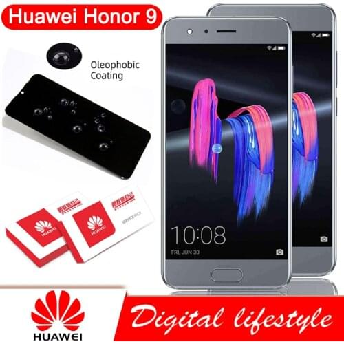 100% Original 5.15'' Display with Frame for Huawei Honor 9 STF-L09 STF-AL10 STF-AL00 LCD Touch Screen Digitizer Repair Parts