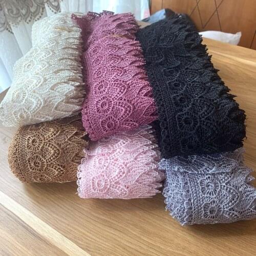 15 yards/lot 9cm Wide Polyester Chemical Embroidered Lace Border Black Brown Water Soluble Trim For Home Textiles Decoration