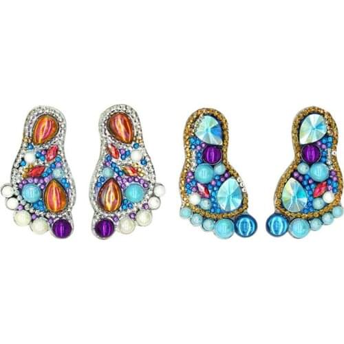 4pcs Feet DIY Diamond Painting Keychain Special Shaped Full Drill Diamond Embroidery Women Bag Pendant Keyring Gifts