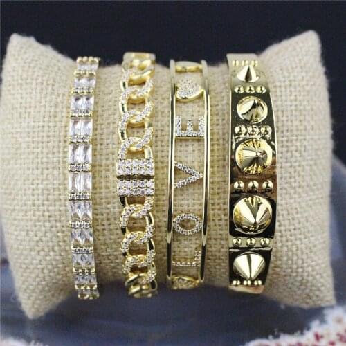5pcs/lot New design plated cz bangle,unique style big single bangle,popular plated bracelet cheap wholesale