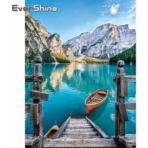 Evershine 5D Diamond Embroidery Landscape Crystal Full Square Diamond Mosaic Bridge Rhinestone Pictures Cross Stitch Kit Gift