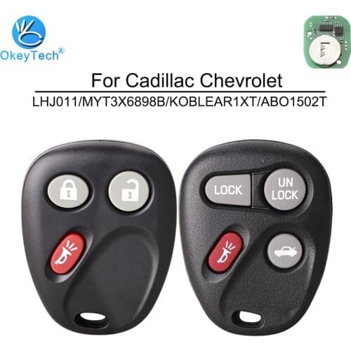 OkeyTech for G M Chevrolet Avalanche Cadillac Escalade 3 4 Button 315Mhz Car Remote Key LHJ011 MYT3X6898B KOBLEAR1XT ABO1502T