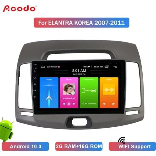 ACODO 2G RAM+16G ROM Android 10.0 Car Radio Multimedia Player For Hyundai Elantra Korea 2007-2011 Navigation GPS 2 din