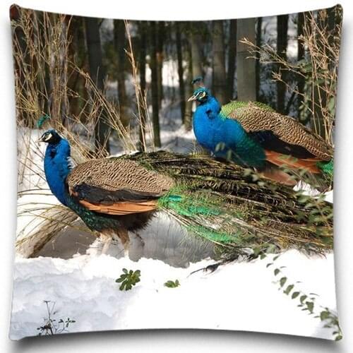 Peacock pattern Cushion Cover Bird Cotton polyester Parrot Pillow case Home Decorative Car Sofa Throw Pillow Cover 5 size