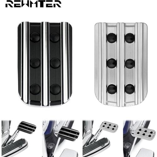 Motorcycle CNC Brake Pedal Pad Cover Black/Chrome For Harley Softail Dyna Touring Street Electra Glide Road King Fat Boy FLSTF