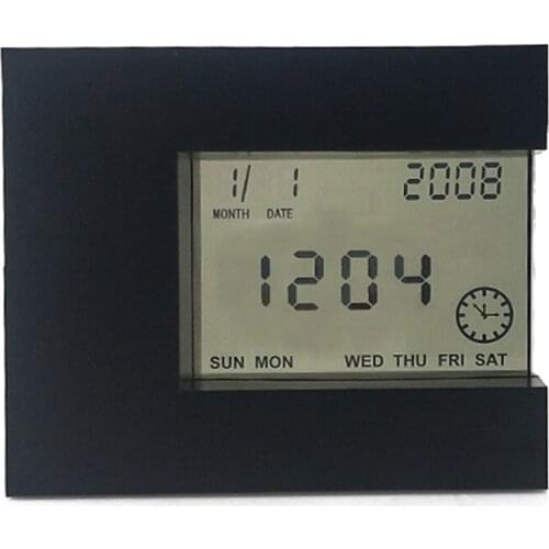Digital Table LCD Alarm Clock Temperature Meter Timer Modern Electric Bedroom Clock Rotation Sensor Perpetual Calendar