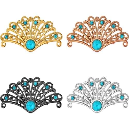 Collare Brooches For Women Gold/Rose Gold/Black Gun/Silver Color Turkey Brooches Peacock Tail Men Jewelry B121