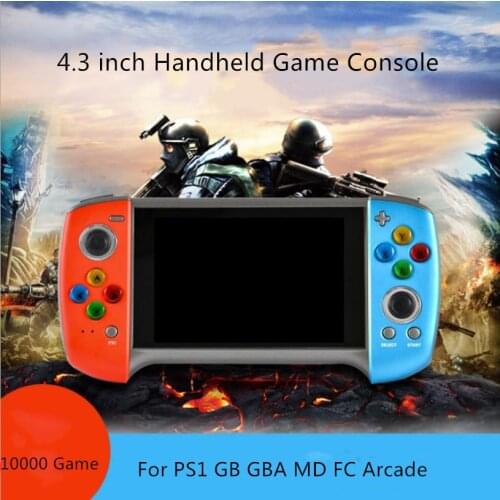 Coolbaby New X18S 4.3 inch Retro Handheld Game Console Double Joystick Support MP4 Player TF For PS1 GBC MD Children Game Gift