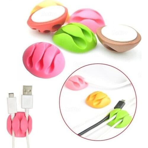 HEYSTOP Three-hole Cable Holder, Data Cable Clamp, Self-adhesive Wire Organizer, Desktop Cable Organizer, Cable Clamp