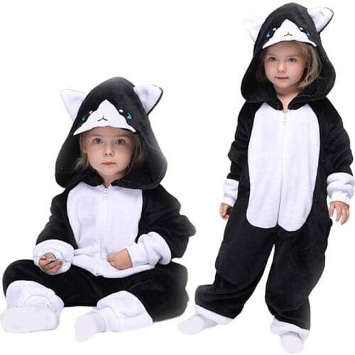 Baby Kids Onesies Kigurumi Unicorn Pajamas Flannel Childrens Pyjamas Cartoon Animal Sleepwear Winter Panda Cat Onesie Jumpsuit