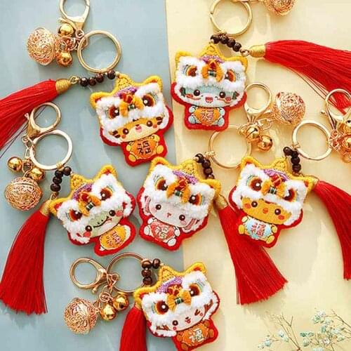DIY Package Self-embroidered Sewing Craft Kit Pouch Pendant Keychain Embroidery Needlework Tools Pendant New Year Gift