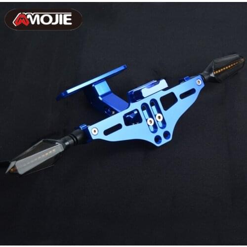 For KAWASAKI Z750S Z750 S Z 750S 2006-2008 Z750R 2011 2012 Motorcycle Angle License LED Lamp Number Plate Frame Holder Bracket