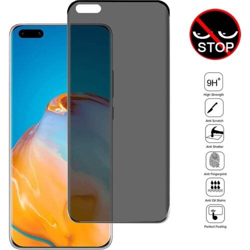 3D Curved Anti-spy Tempered Glass For huavei p40 p30 pro P40 Lite Nova 5T Anti-Peep Privacy Screen Protector for honor 20 Pro
