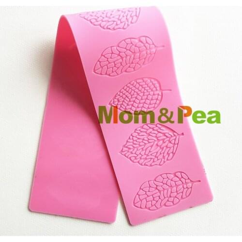 Mom&Pea GX231 Leaf Lace Pad Mold Cake Decoration Fondant Cake 3D Mold Food Grade Silicone Mould