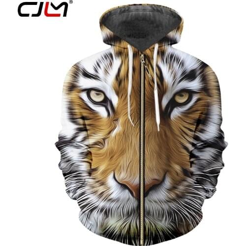 CJLM Fashion 3D All Over Printed Hoodie Animal Tiger Women/men Zip Up Hooded Unisex Jacket Sweatshirt Hoody Streatwear Coat
