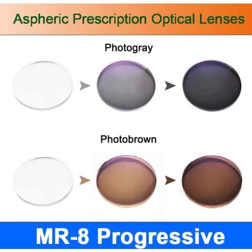 MR-8 Super Tough Photochromic Digital Free-form Progressive Aspheric Prescription Lenses for Diamond Cutted Rimless Glasses