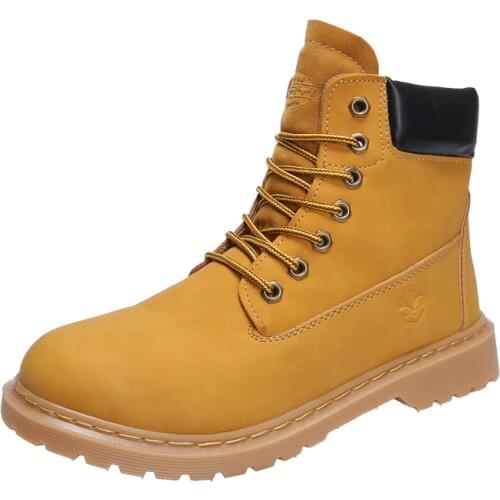 Solomon Winter Boots High Top Snow Men Shoes Keep Warm Fashion Mens Casual Shoes PU Yellow Male Sneakers Size 39-44 Boots Man