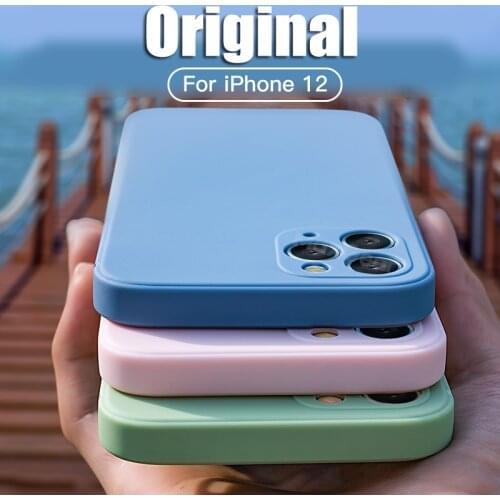 Liquid Silicone Soft Case For iPhone 12 11 Pro Max Mini Original Cases For iPhone XR XS Max 6S 7 8 Plus SE 2020 Shockproof Cover