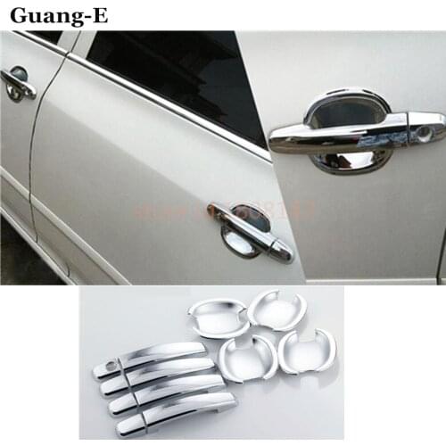 Car Cover Trim ABS Chrome Door Handle External Door Bowl Armrest Stick Lamp Frame Panel For Toyota Vios 2008 2009 2010 2011