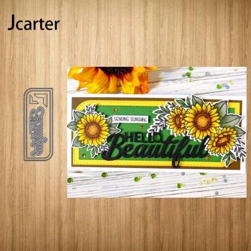 New Metal Cutting Dies Rectangle Hello Beautiful Craft Stencil Diy Scrapbooking Handmade Card Make Shape Album Decoration Model