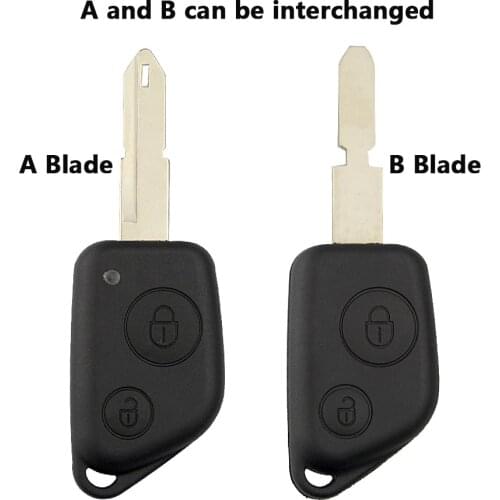 OkeyTech 1/2PCS Replacement Remote Car Key Shell Case Blank Fob 2 Buttons A/B Blade for Peugeot 106 205 206 306 307 405 406
