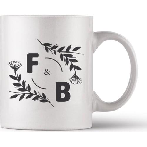 Personalized Love initials Porcelain Mug Coffee And Tea Cup Professional Design Gifts