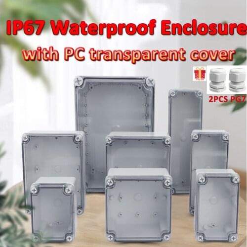 IP67 Transparent PC Cover Outdoor Waterproof DIY Electrical Junction Box Visible ABS plastic Enclosure Case Distribution box
