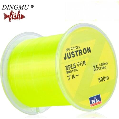 High quality 500m Fishing Line Super Strong Japan Brand Fishing Line Justron Nylon 2LB - 40LB 7 Colors Monofilament Main Line