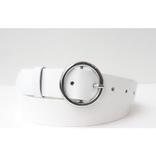 Silver Ring Buckle Custom Ring Buckle Closure Modern Female Trousers Belt