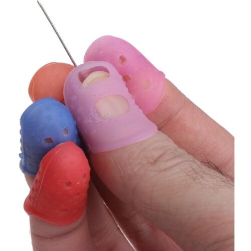 Silicone Thimble Finger Protector Stitching Sewing Needlework Tool Random Colors MAY18 dropshipping