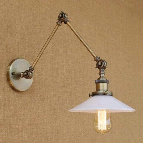 Glass Swing Long Arm Wall Light Fixtures Wandlamp Rustic Retro Vintage Wall Lamp Loft Industrial Sconce LED Lampe Murale