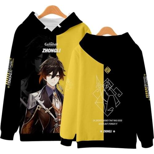 Genshin Impact Hoodies Anime Game Tartaglia Xiao Zhongli Men Women Cosplay Sweatshirt Harajuku Kids Streetwear Boy Girl Clothing