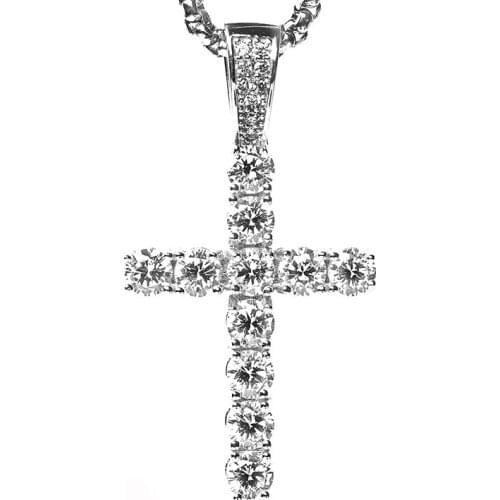 Hip Hop Cross Pendant Necklace Iced out Religious Bling Necklaces HipHop Jewelry Fashion Gift Free Rope Chain