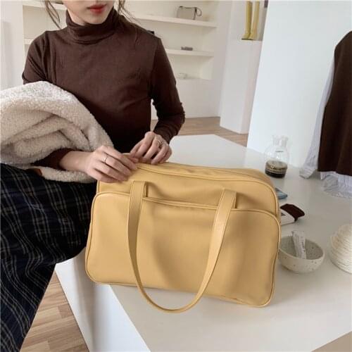 PU Leather Large Capacity School Student Books Shoulder Bags Korean Fashion Handbags for Women 2021 New Travel Tote Designer Bag