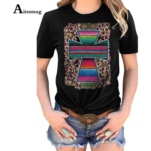 Plus Size 3xl Ladies Elegant Leisure Casual T-shirt Leopard Cross Print Tops Loose Women Clothing 2021 Summer Tees shirt Femme