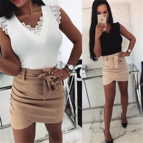 Ladies Summer Lace Vest Sleeveless Loose Camisole Casual V-Neck Tops T-Shirt