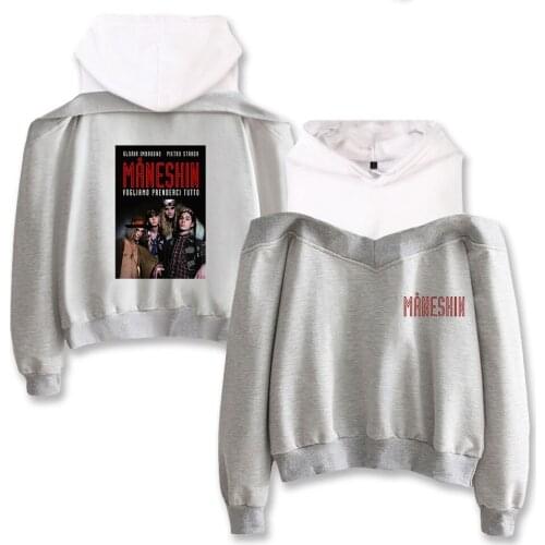Women Hoodies Band Maneskin Sweatshirts Girl Women Off Shoulder Hoody Four Seasons Sportswear Fashion Design Felmale Clothes