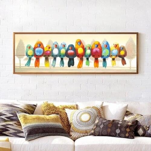 Animal Parrot,color Bird Art Needlework 14CT Canvas Unprinted Handmade Embroidery Aida Cross Stitch Kits DIY Home Decor