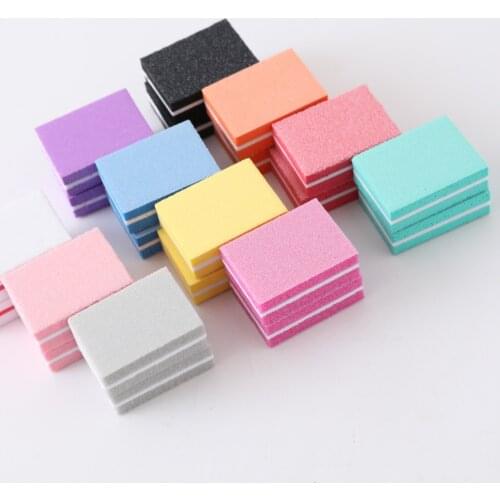 10/20pcs/Lot Double-Sided Mini Nail File Buffer Blocks Colorful Sponge Nail Polish Sanding Strips Nail Polishing Manicure Tools