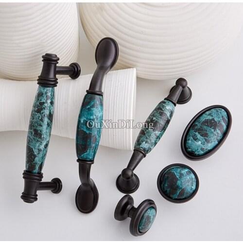 Retro Vintage 10PCS European Kitchen Door Handles Ceramic Crack Cupboard Wardrobe Cabinet Pulls Handles&Knobs Furniture Hardware