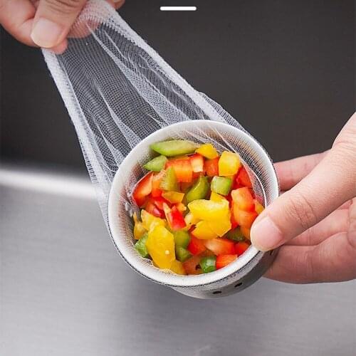 100Pcs Thicken Sink Filter Mesh Kitchen Trash Bag Prevent The Sink From Clogging Filter Bag For Bathroom Strainer Rubbish Bag