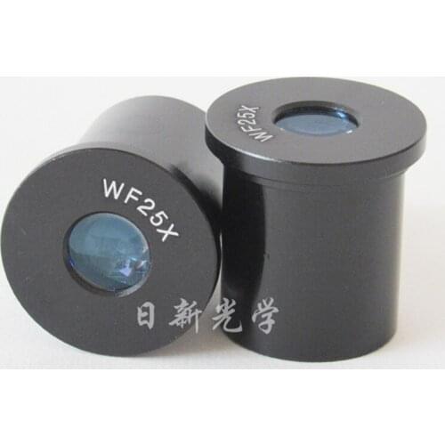 2pcs WF25X Optical Wide Angle Biological Microscope Eyepiece Lens Field of View 10mm with Mounting Size 23.2mm