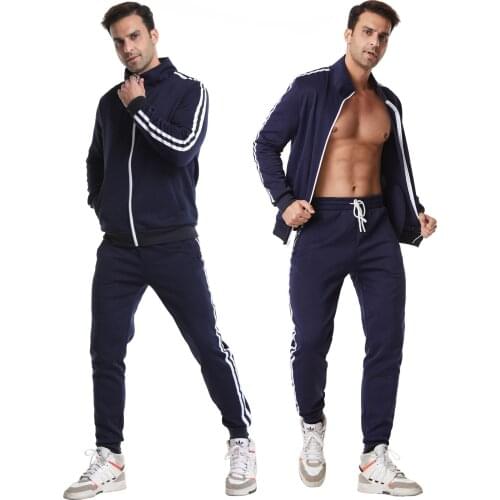 2021 New High-Quality Mens Cotton Zipper sets Stand-Up Collar Sweatsuit Oversize Tracksuits
