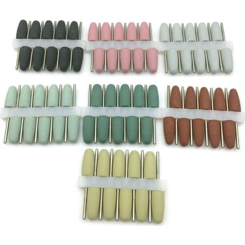 50pcs Rubber Silicon Nail Drill Bit Cutter for Manicure Pedicure Electric Milling Cutter Dental Silicon Rubber Polishing Product