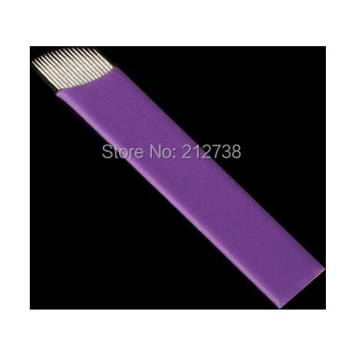 500pcs/Box 0.2mm 12/14/16/18 Pin Microblading Needles Blades Lamina Agulha Sobrancelha Tebori Microblading Flex Brow Tattoo