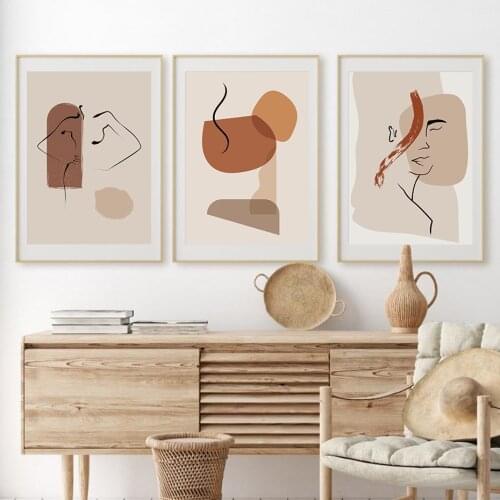 Abstract Woman Drawing Brush Stroke Wall Art Canvas Painting Posters And Prints Wall Contemporary Pictures for Living Room Decor