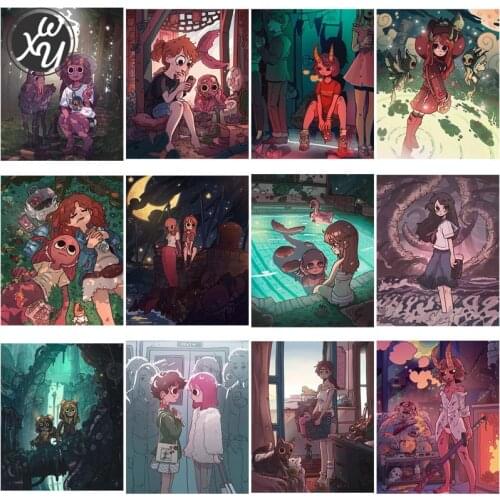 Diamond Painting Cartoon Girl Anime Diamond Art Anime Diamond Art Diamond Painting Fantasy for Home Decoration Cross Stitch Kits