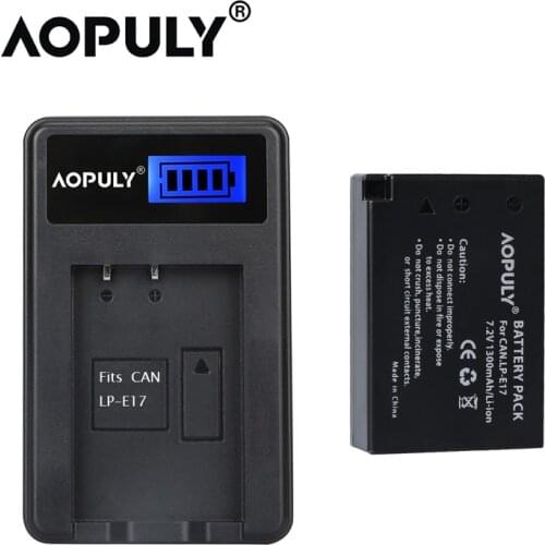 AOPULY 1Pcs LP E17 bateria LPE17 battery + USB Charger for Canon EOS 760D Kiss 8000D Rebel T6s 750D Kiss X8i Rebel T6i M3 LP-E17
