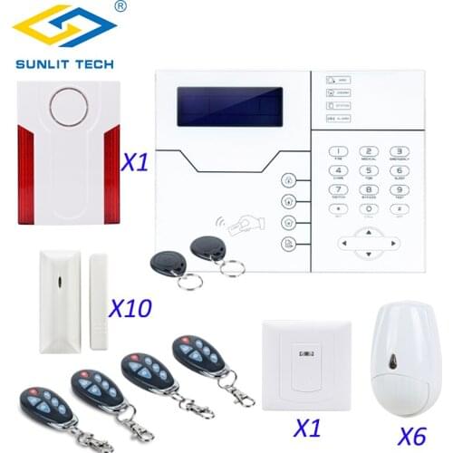 Wireless TCP IP GSM Alarm System Remote Control For Home Burglar Security Pet Immune PIR Motion Senor Door Detector Strobe Siren