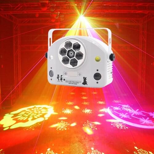 Wireless Remote Control 6x15W RGBW 4in1 LED Bee Eyes Beam Light with Patterns Strobe Laser Effects DJ Stage Lighting Projector